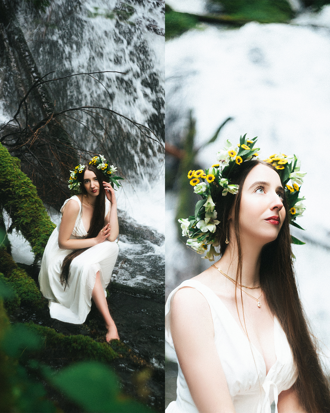Ethereal Film-like Portraits at a Glacial Waterfall Near Mount Hood — photograph 3 of 20